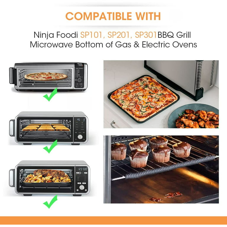 Hzpowen Air Fryer Oven Liners 3 Pcs Compatible with Ninja Foodi SP101 SP201 Sp301, Non-Stick Air Fryer Toaster Oven Mat(12 * 12inch) Reusable