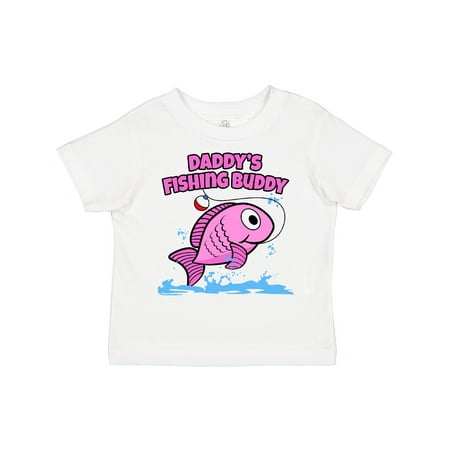 

Inktastic Daddy s Fishing Buddy (pink) Gift Toddler Boy or Toddler Girl T-Shirt