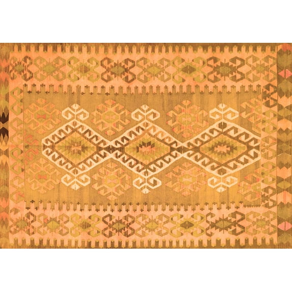 Ahgly Company Indoor Rectangle Southwestern Orange Country Area Rugs, 2' x 5'