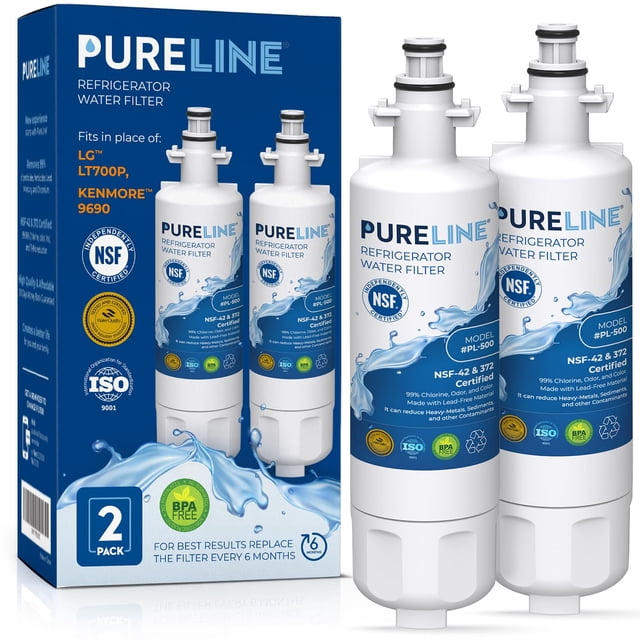 Filtro de agua PURELINE PL-500 para LG Kenmore 9690, paquete de 2