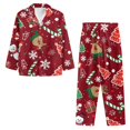 thumbnail image 3 of Yuyamidu Reindeer Men Pjs Sets Long Sleeve Lounge Wear 2 Pieces Xmas Tree Button Down Pajamas Top and Pants with Pockets Fall Spring Winter Clothing Christmas Sleepwear Size S, 3 of 6