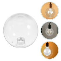 OUNONA Pendant Light Cover G9 Threaded Glass Lampshade Clear Round Globe Cover Ceiling Light Replacement Shade Glass Shade for Home and Commercial Use