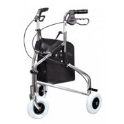 Lumex Sure-Gait II Three-Wheeled Steel Rollator Walker Chrome 609101A