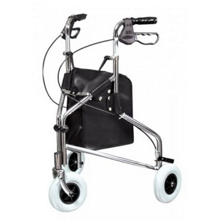 Lumex Sure-Gait II Three-Wheeled Steel Rollator Walker Chrome 609101A