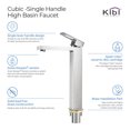thumbnail image 3 of Kibi Cubic Single Handle Bathroom Vessel Sink Faucet with Pop Up Drain, 3 of 3