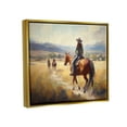 thumbnail image 4 of Stupell Industries Equestrian Horse Riding Scene Landscape Painting Gold Floater Framed Canvas Art Print Wall Art, 31 x 25, 4 of 10