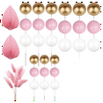 thumbnail image 4 of GZQJFMY 30 Pcs Ball Cake Topper Decorations Mini Balloons Cake Topper Sticks Foam Balls Cake Picks Cake Topper Balls Cake Decorations for Wedding Party Birthday Cake Decorating (Pink Gold), 4 of 4