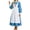 A104 Blue, variant on Women's Vintage Nurse Costume Historical Dress with Apron Long Sleeve Retro Uniform for Halloween Cosplay Medical Roleplay Outfit Pioneer Victorian Adult Suit
