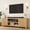 Natural Oak, variant on IdealHouse Fluted TV Stand for 80 Inch TV, Modern Entertainment Center with Storage, Media Console with Gold Handles & Fluted Doors, White