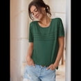 thumbnail image 4 of Top Tipo Túnica de Punto con Escote Redondo y Aberturas para Mujer, Verde , Talla XXL, 4 of 7