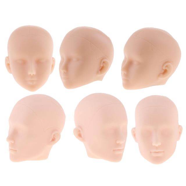 6 Piezas 1:6 Cabeza Esculpir Práctica Maquillaje Cabeza de Muñeca para Accesorios de Muñeca de 12''
