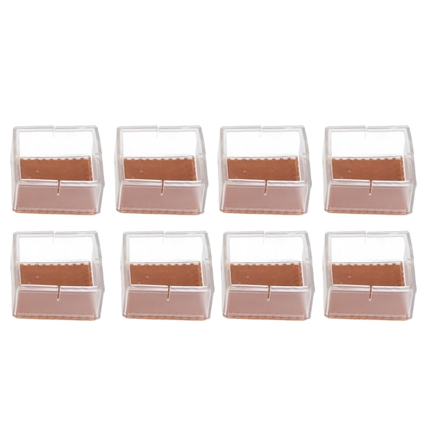 Tapas de silicona para sillas, 8 unidades/juego, transparentes, antideslizantes, funda protectora para patas cuadradas