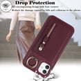 thumbnail image 5 of iPhone 12 Mini case with Card Holder, iPhone 12 Mini Phone Case Wallet for Women magsafe Compatible Wallet Detachable 2-in-1 for Men-Red Wine, 5 of 12