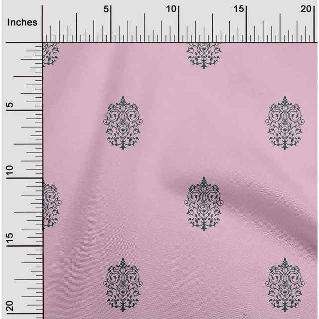 oneOone Silk Tabby Blush Pink Fabric Ethnic Block Fabric For Sewing Printed Craft Fabric By The Yard 42 Inch Wide