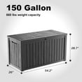 thumbnail image 2 of IMIKEYA Outdoor Weatherproof Storage Box Light Brown for Deck Patio and Garden Use, 2 of 7