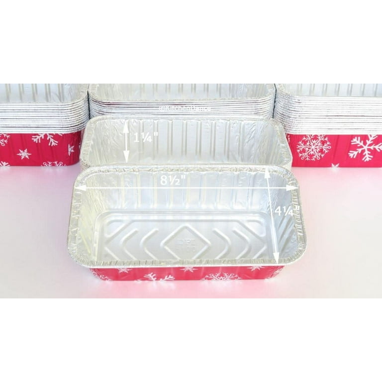 2 lb. Disposable Holiday Foil Loaf Pan with Plastic Lid #9401P