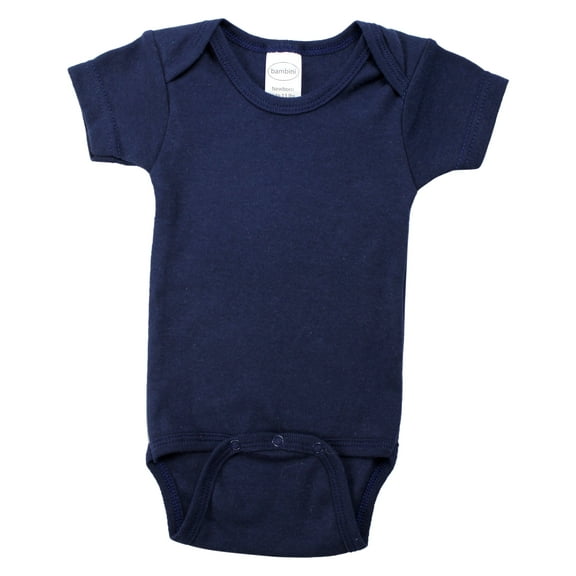 Bambini Navy Interlock Short Sleeve Bodysuit (Baby Boys or Baby Girls, Unisex)