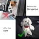 thumbnail image 4 of Cinturón de nailon para perros, arnés de coche ajustable universal para perros y gatos con absorción de impactos, correa para perros Cinturón de seguridad duradero para mascotas para viajes(Negro) Rojo Verde, 4 of 5