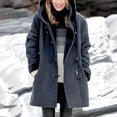 thumbnail image 2 of Plus Size Women's Coat Fleece Hooded Cardigan Casual Long Sleeve Warming Outwear for Autumn Winter, 2 of 5