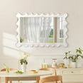 thumbnail image 5 of Wall Mirror Large Wood Framed Wavy Mirror 28"x20" Modern Rectangle Hanging Mirror for Bathroom Bedroom Living Room Hallway Wall Mounted, 5 of 14