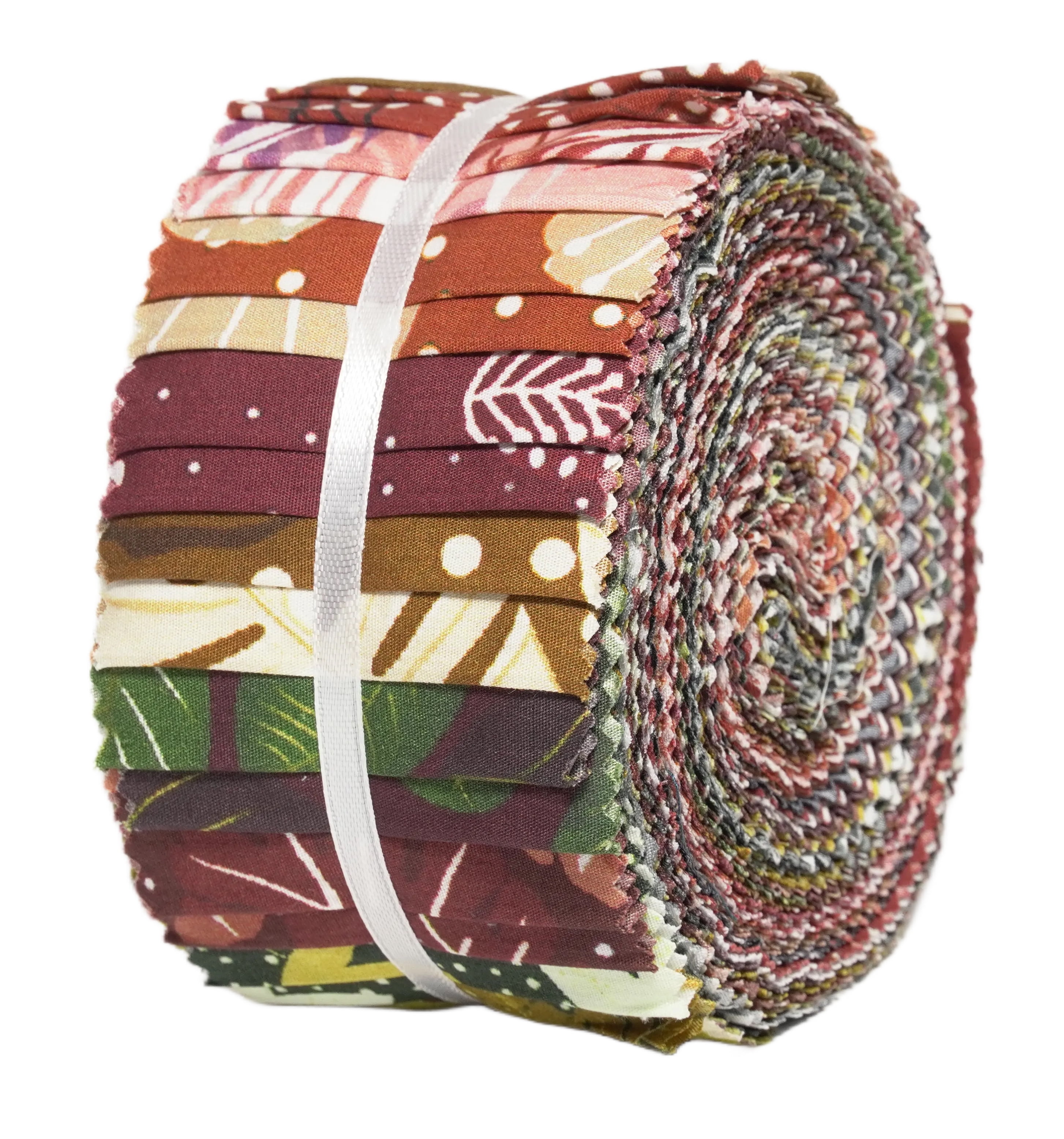 Soimoi 40Pcs Tree Print Precut Fabrics Strips Roll Up 2.5x42inches Cotton Jelly Rolls for Quilting