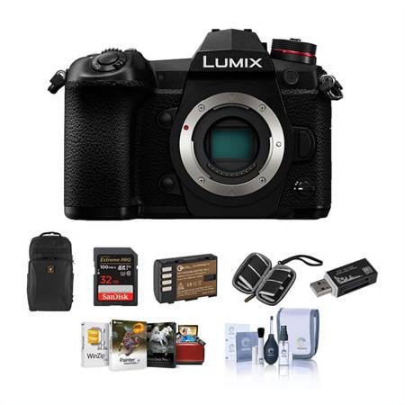 UPC: 0192223020184 | Lumix G9 Mirrorless Camera Body  Black – Bundle With 32GB SDHC U3 Card  Spare Battery  Camera Case  Cleaning Kit  Memory Wallet  Card Reader  Mac Software Package