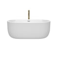 thumbnail image 2 of Juliette 60 Inch Freestanding Bathtub in White with Polished Chrome Trim and Floor Mounted Faucet in Brushed Gold, 2 of 5