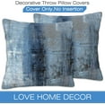 thumbnail image 3 of Throw Pillow Cover Case Blue and Grey Abstract Art Pillow Covers 18x18 Inch Set of 2,Soft Decorative Throw Pillow Case for Living Room Bedroom Sofa Couch Cushion Covers, 3 of 6