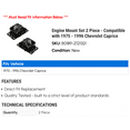 thumbnail image 2 of Engine Mount Set 2 Piece - Compatible with 1975 - 1996 Chevy Caprice 1976 1977 1978 1979 1980 1981 1982 1983 1984 1985 1986 1987 1988 1989 1990 1991 1992 1993 1994 1995, 2 of 2