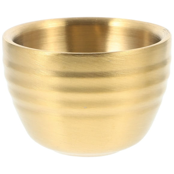 Miangastore Water Cup Golden 1Pack 2.28X2.28X1.57In Reusable Double Layer Insulation