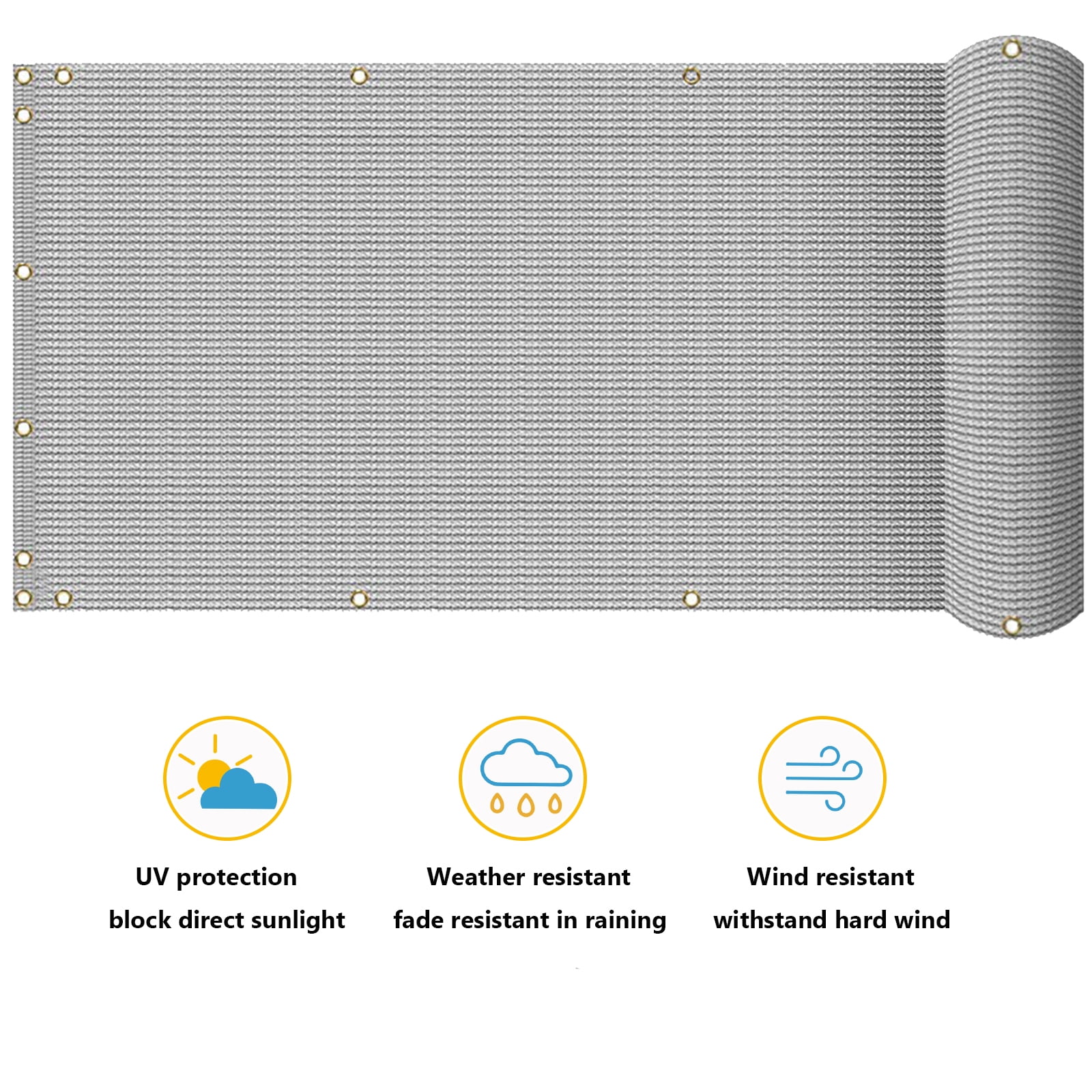 Bibana 6ft x 50ft Privacy Fence Screen Windscreen Shade Cloth for Garden and Balcony - Gray