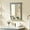 Grey, variant on SAZYY Bathroom Mirror with Shelf - 27" x 22.5" Wall Mirror Over Bathroom Sink, Wooden Frame Modern Rectangular Hanging Vanity Makeup Mirrors for Washroom, Entryway, White