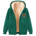 thumbnail image 2 of LOVZFMLL Jackets for Women's Fashionable Printed Fleece Hooded Sweatshirt Jacket, 2 of 4