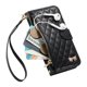 thumbnail image 3 of Funda tipo cartera FOXDOCK para Samsung Galaxy S26, estampado de diamantes, con ranuras para tarjetas, soporte y cremallera - negro, 3 of 6
