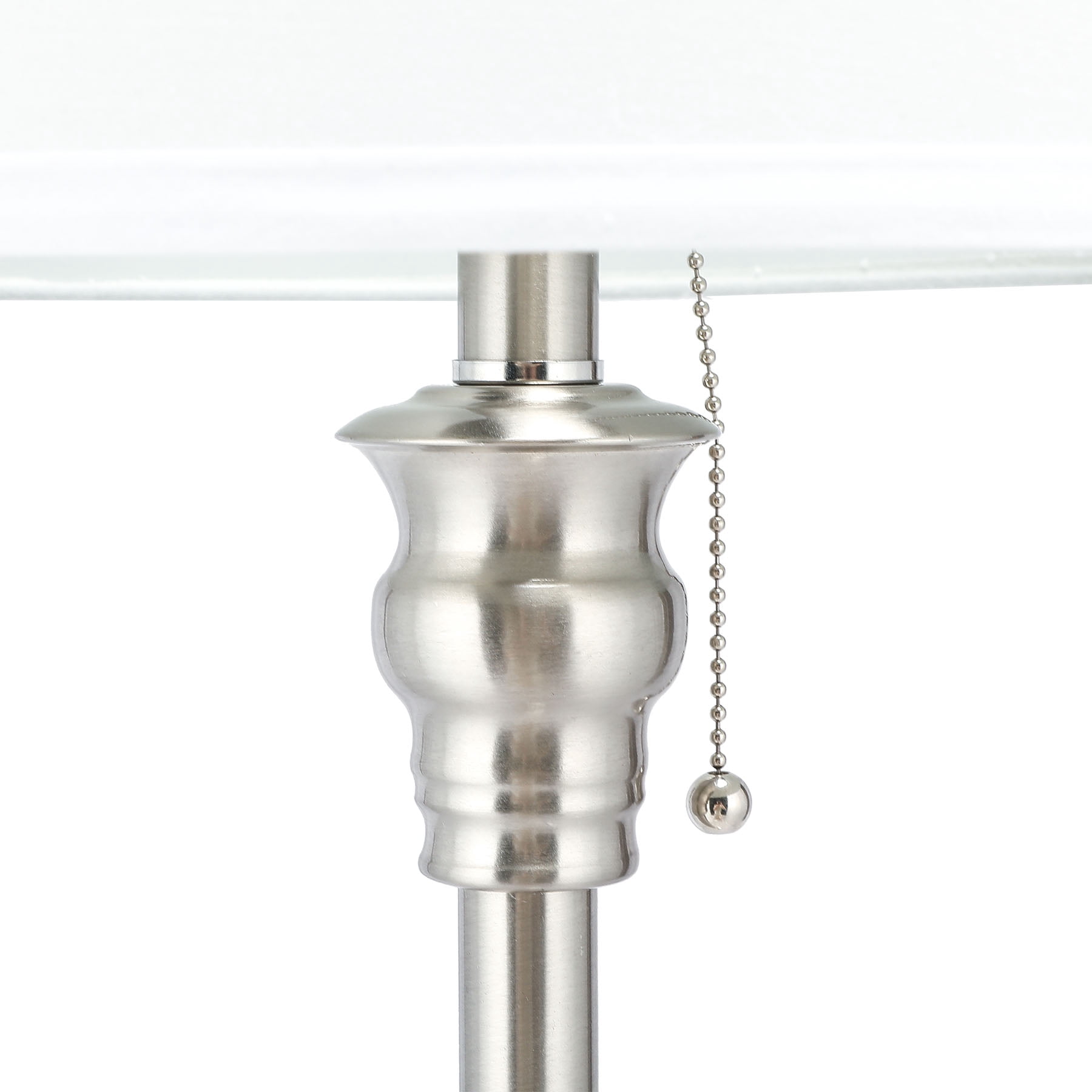 Wayshire Modern Floor lamp with White Shade and Steel Brushed Base, Standing Floor lamp for Living Room and Bedroom Bedside Corner, 58 Inches Contemporary Standing Lamp, ETL certificated.