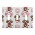 thumbnail image 2 of Dailycode Light Switch Plate Covers 2 Gang Wall Plate Plastics Outlet Covers for Kitchen Home Office Decor Puppies Bow Donut, 2 of 8