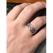 Mens Silver Braided Ring Stainless Steel Celtic Wedding Band (8)