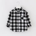 thumbnail image 2 of Toddler Baby Boys Girls Flannel Shirt Jacket Plaid Button Down Lapel Long Sleeve Shirts Coat Tops Kids Fall Winter Shacket Coat Outerwear, 2 of 5
