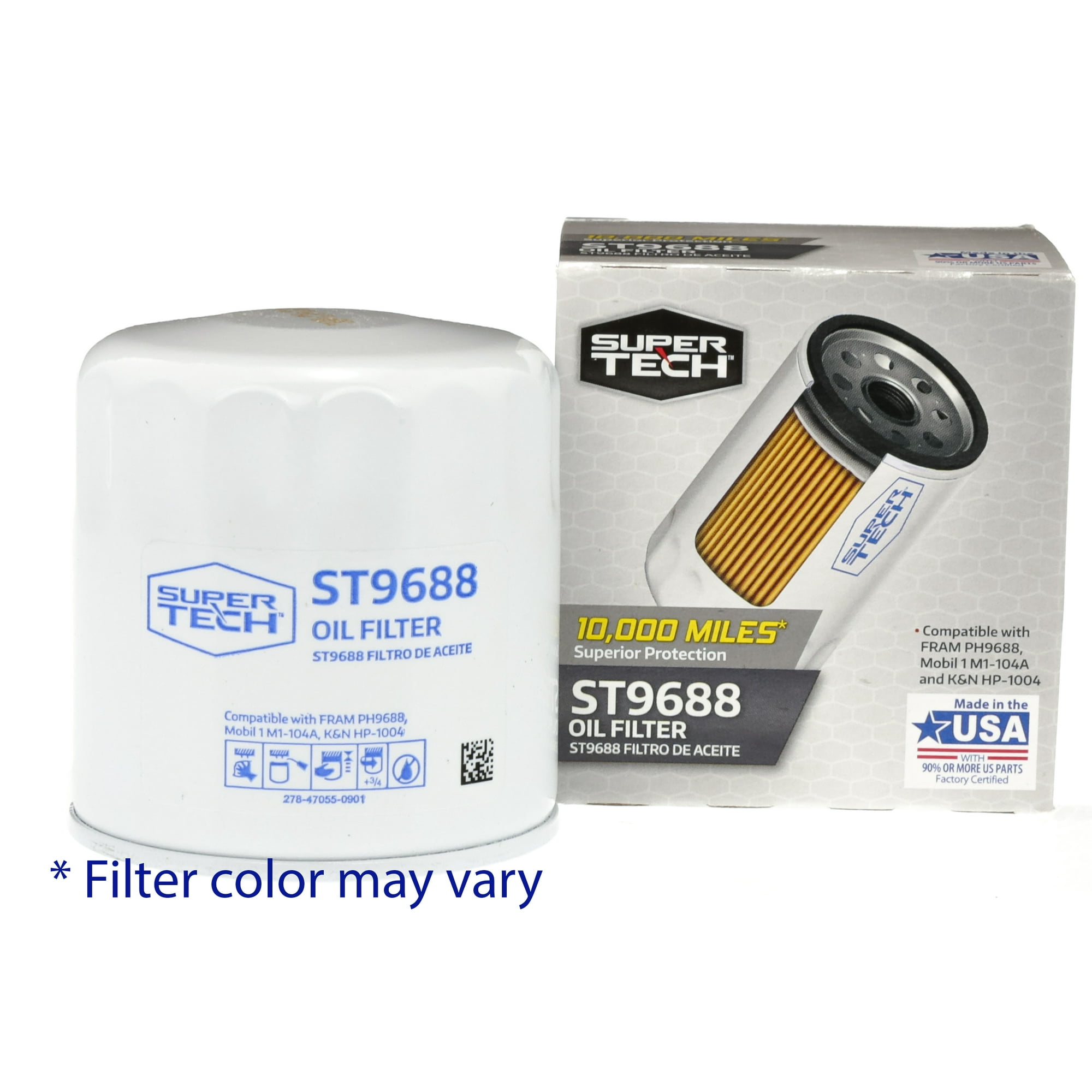 Super Tech ST9688 10K mile Spin-on Motor Oil Filter for Honda, Hyundai, Isuzu, Kia and Mitsubishi