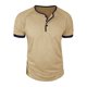 thumbnail image 5 of Tops para hombre, blusas y camisas de manga corta con cuello redondo para hombre, blusa informal de moda con botones y parches lisos, blusa de manga corta para hombre, blusa de poliéster para hombre, 5 of 7