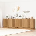 thumbnail image 2 of Brafabhome 59" Buffet Cabinet with Storage, 4 Door Accent Sideboard Credenza with 2 Adjustable Shelves, Modern Fluted Media Console Coffee Bar Table for Living Kitchen Dining Room | Walnut, 2 of 9