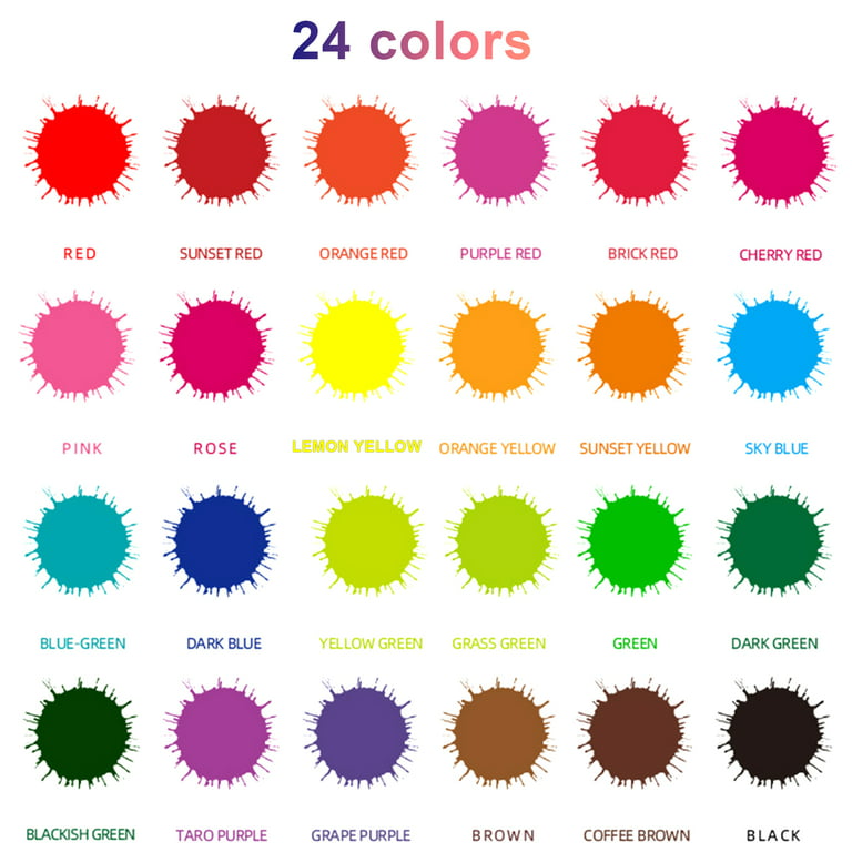 24 Color Food Coloring - Concentrated Liquid Cake Food Coloring