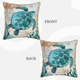 thumbnail image 3 of Kll Watercolor Sea Turtle Decorative Throw Pillow Covers Velvet Soft For Couch Sofa Bedroom Living Room Outdoor -18"X18", 3 of 8