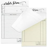 2 Pack Work Order Forms with Carbon Copy, Invoice Book for Small Business Supplies, 100 Receipt Per Pad (5.5 x 8.5 Inches)