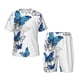 thumbnail image 1 of Balery Blue Flying Butterflies Conjunto de Pijama Infantil de Manga Corta con Estampado – Ropa de Dormir de Algodón Suave-Medium, 1 of 6