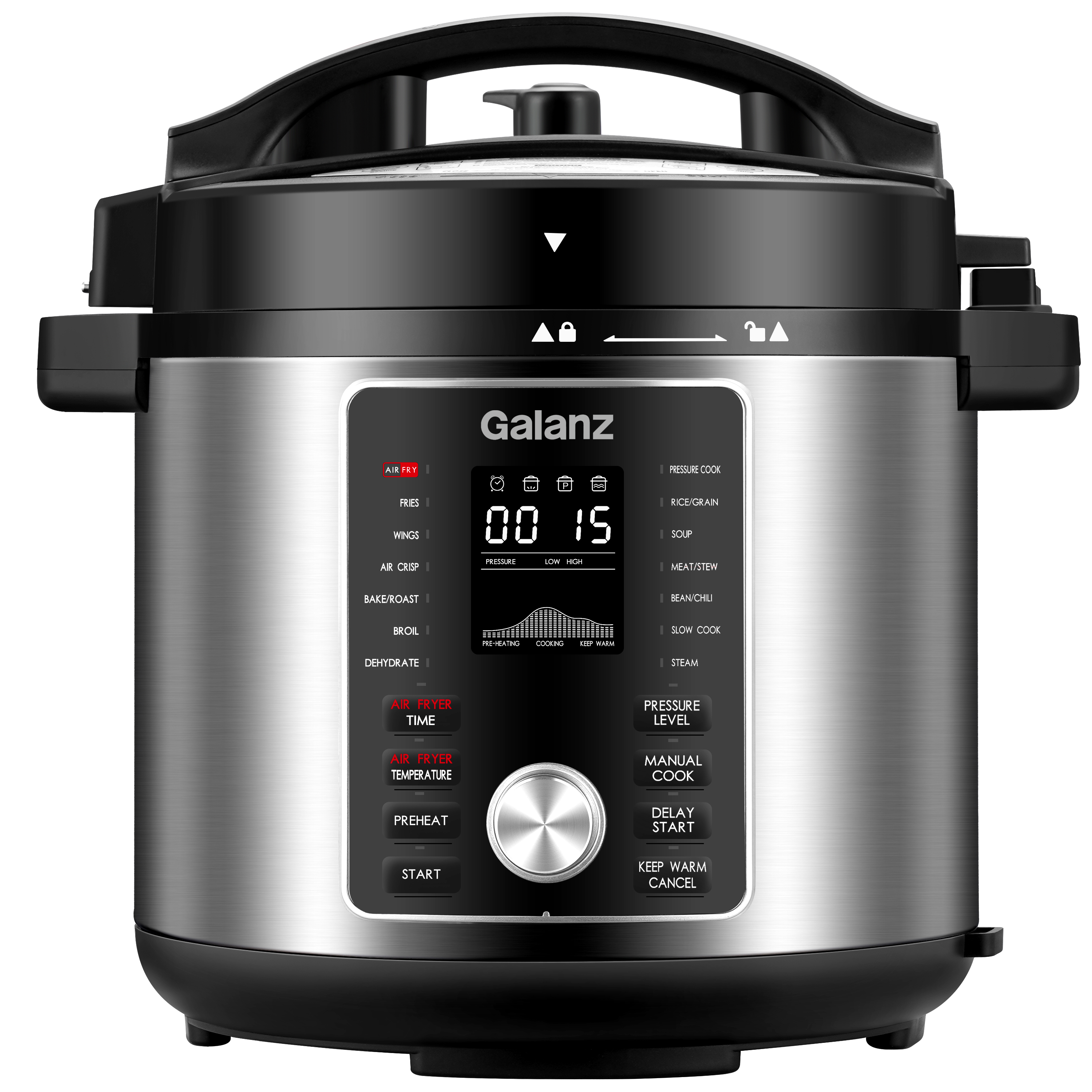 Galanz 12in1 Electric Pressure Cooker & Air Fryer with 12 Preset