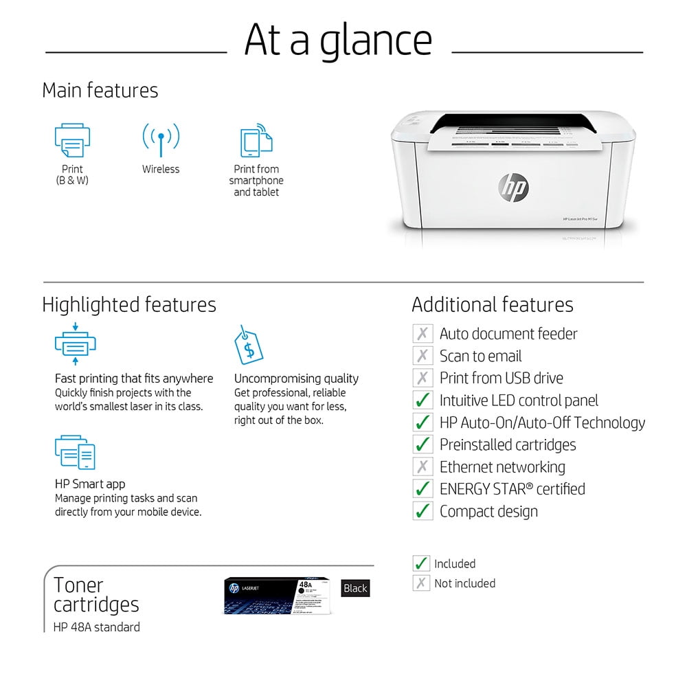 mælk I udlandet bilag HP LaserJet Pro M15w Printer - Walmart.com