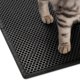 thumbnail image 4 of Alfombrilla plegable para arena para gatos de doble capa, alfombrilla para bandeja de arena para gatos con orificio grande en forma de diamante de 12 mm, alfombrilla antideslizante impermeable para inodoro para gatos, fácil de limpiar (negro) Rojo Verde, 4 of 5