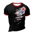 thumbnail image 4 of Men's Fashionable Independence Day Graphic Tee, Round Neck Short Sleeve Shirt with Soft Jersey Fabric ,Black L, 4 of 5