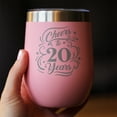 thumbnail image 3 of Bevvee Insulated Wine Tumbler 12 oz Cheers 20 Years Gifts for 20th Anniversary Celebrations Tumblers, 3 of 4